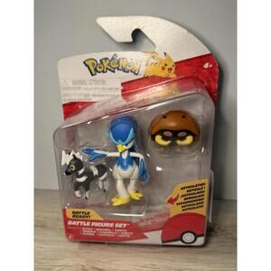 NEW Pokemon Battle Ready Figure Set Blitzle, Quaxwell & Kabuto Jazwares 3 pack